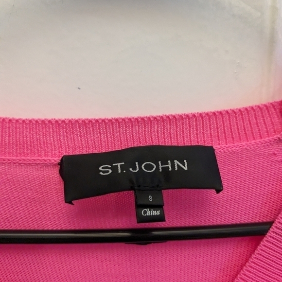 St. John Barbie Pink Wool Cardigan Sweater - Picture 2 of 5